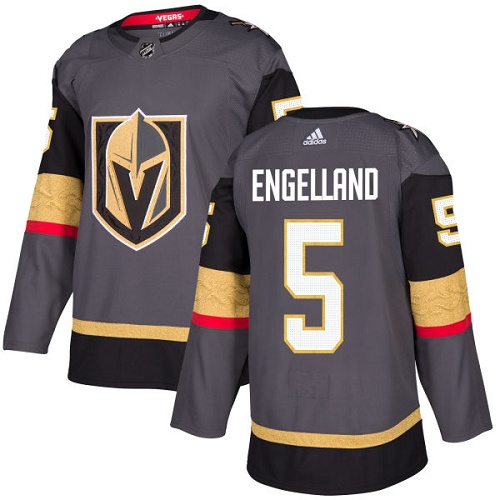 Adidas Golden Vegas Golden Knights #5 Deryk Engelland Grey Home Authentic Stitched Jersey Men's
