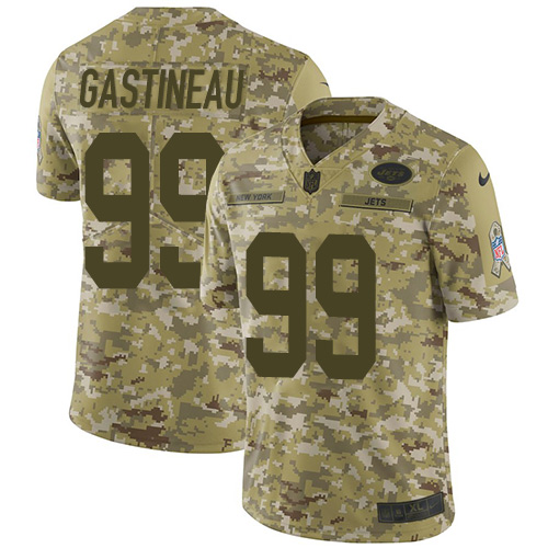 New York Jets #99 Mark Gastineau Camo Men's Stitched Limited 2018 Salute To Service Jersey Men's