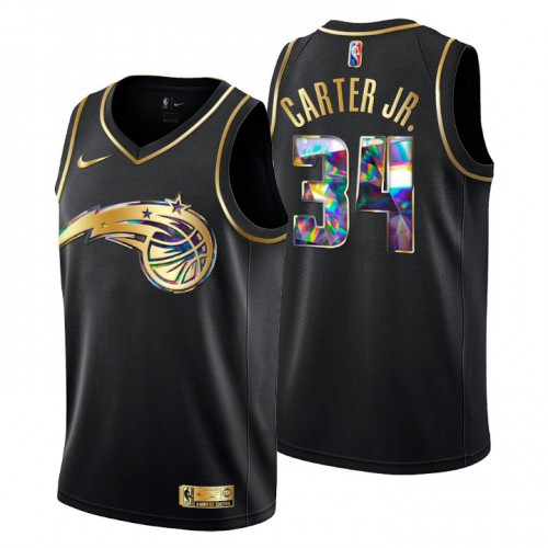 Orlando Orlando Magic #34 Wendell Carter Jr. Mens Golden Edition Diamond Logo 2021/22 Swingman Jersey - Black Mens