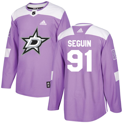 Adidas Dallas Stars #91 Tyler Seguin Purple Authentic Fights Cancer Stitched Jersey Men's