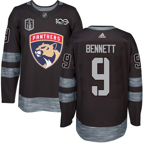 Adidas Panthers #9 Sam Bennett Black 2023 Stanley Cup Final Patch 100th Anniversary Stitched Youth Jersey