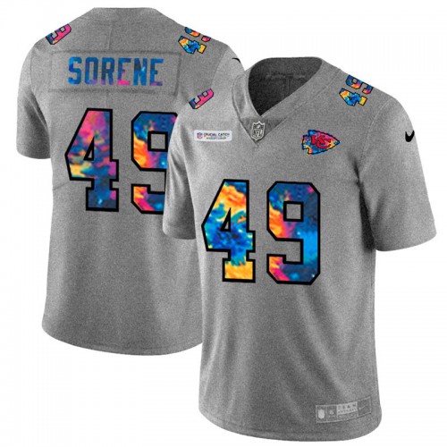 Kansas City Kansas City Chiefs #49 Daniel Sorensen Men's Multi-Color 2020 Crucial Catch Jersey Greyheather Men's