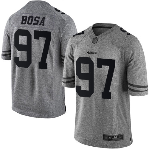 49ers #97 Nick Bosa Gray Men's Stitched Limited Gridiron Gray Jersey