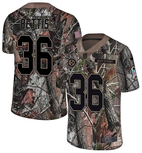 Steelers #36 Jerome Bettis Camo Youth Stitched Limited Rush Realtree Jersey