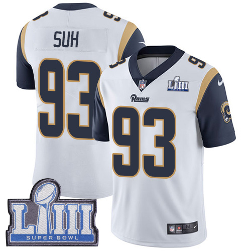 Los Angeles Rams #93 Ndamukong Suh White Super Bowl LIII Bound Youth Stitched Vapor Untouchable Limited Jersey Youth