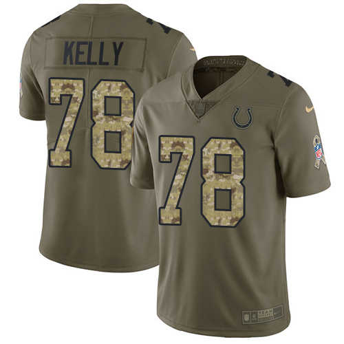 Indianapolis Colts #78 Ryan Kelly Olive/Camo Men's Stitched Limited 2017 Salute To Service Jersey Men's