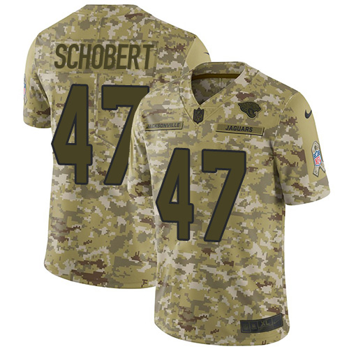 Jacksonville Jaguars #47 Joe Schobert Camo Men's Stitched Limited 2018 Salute To Service Jersey Men's