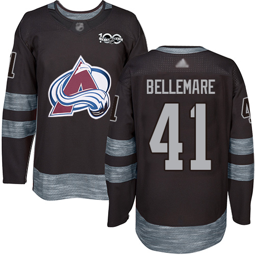Adidas Colorado Avalanche #41 Pierre-Edouard Bellemare Black 1917-2017 100th Anniversary Stitched Jersey Men's