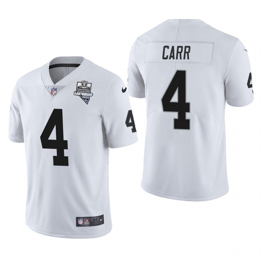 Las Vegas Raiders #4 Derek Carr Men's 2020 Inaugural Season Vapor Limited Jersey White