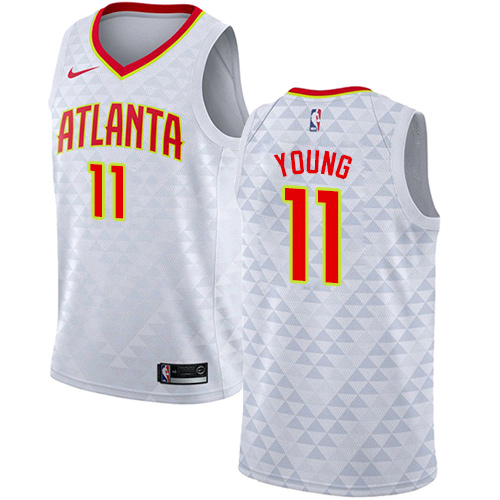Atlanta Hawks #11 Trae Young White Youth Swingman Association Edition Jersey Youth