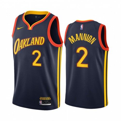 Golden State Warriors #2 Nico Mannion Navy Swingman 2020-21 City Edition Jersey Mens