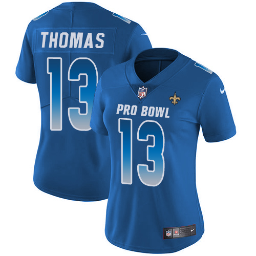 Saints #13 Michael Thomas Royal Women's Stitched Limited NFC 2018 Pro Bowl Jersey