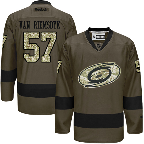 Adidas Carolina Hurricanes #57 Trevor Van Riemsdyk Green Salute to Service Stitched Jersey Men's
