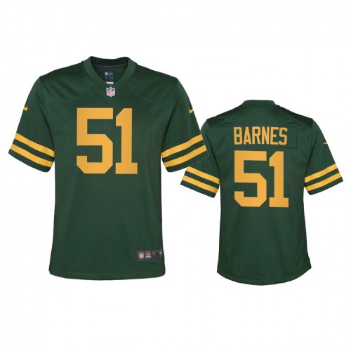 Green Bay Green Bay Packers #51 Krys Barnes Youth Alternate Game Player Jersey - Green Youth
