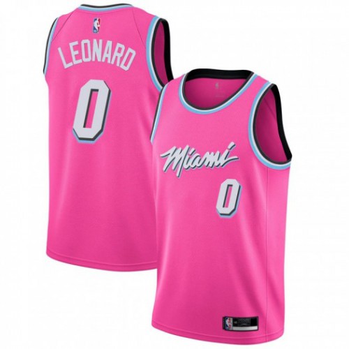 Miami Heat #0 Meyers Leonard Pink Youth Swingman Earned Edition Jersey Youth