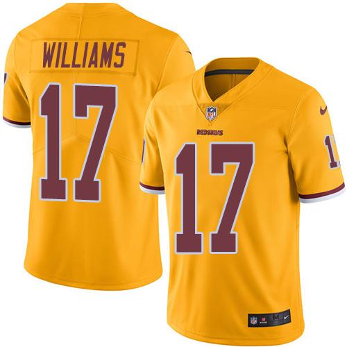 Washington Commanders #17 Doug Williams Gold Men's Stitched Limited Rush Jersey Men's
