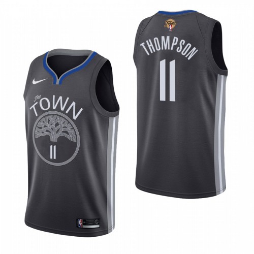 Golden State Warriors #11 Klay Thompson Black Youth 2022 Finals Statement Edition Jersey Youth