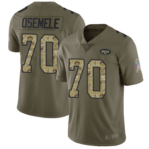 New York Jets #70 Kelechi Osemele Olive/Camo Men's Stitched Limited 2017 Salute To Service Jersey Men's