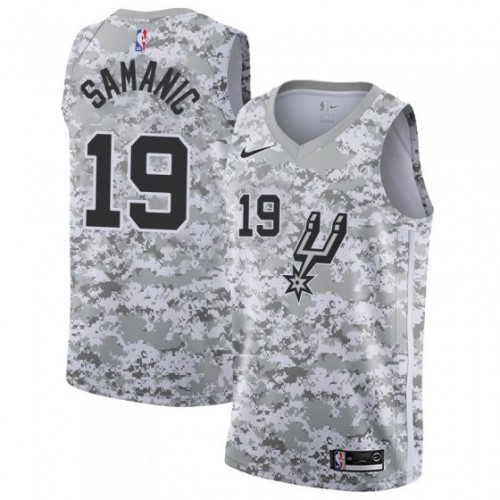 San Antonio Spurs #19 Luka Samanic White Camo Womens Swingman Earned Edition Jersey Womens