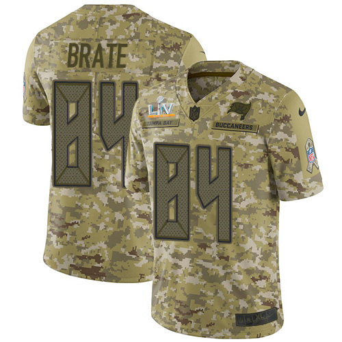 Tampa Bay Buccaneers #84 Cameron Brate Camo Men's Super Bowl LV Bound Stitched Limited 2018 Salute To Service Jersey Men's