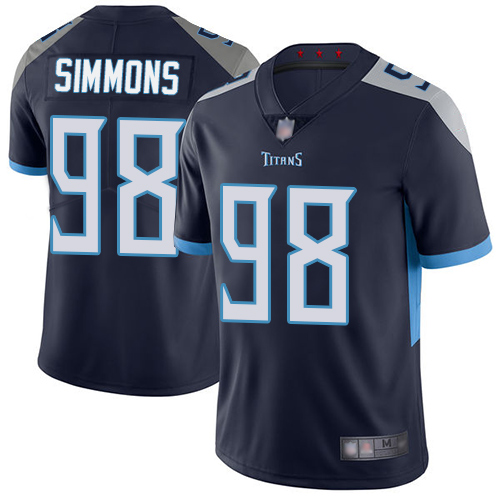 Titans #98 Jeffery Simmons Navy Blue Team Color Men's Stitched Vapor Untouchable Limited Jersey