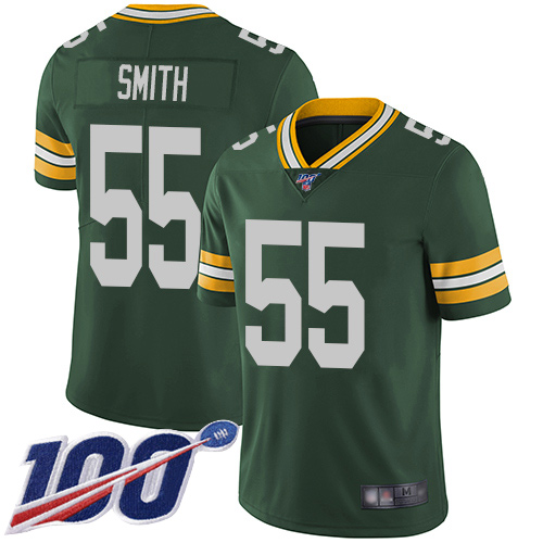 Green Bay Packers #55 Za'Darius Smith Green Team Color Youth Stitched 100th Season Vapor Limited Jersey Youth