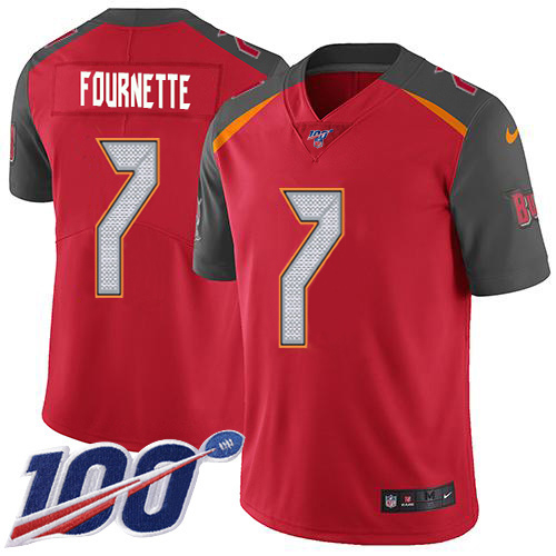 Buccaneers #7 Leonard Fournette Red Team Color Men's Stitched 100th Season Vapor Untouchable Limited Jersey