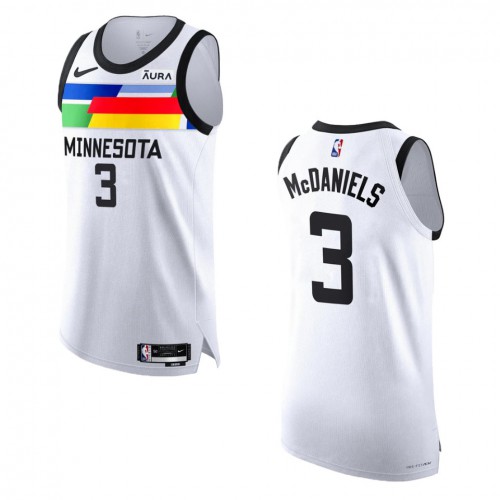 Minnesota Minnesota Timberwolves #3 Jaden McDaniels White 2022-23 Authentic Jersey - City Edition Mens