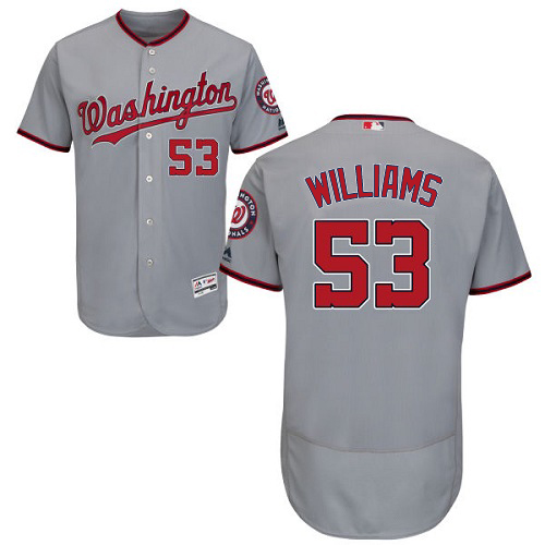 Washington Nationals #53 Austen Williams Grey Flexbase Authentic Collection Stitched Jersey Men's