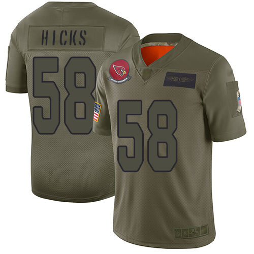 Arizona Cardinals #58 Jordan Hicks Camo Men's Stitched Limited 2019 Salute To Service Jersey Men's