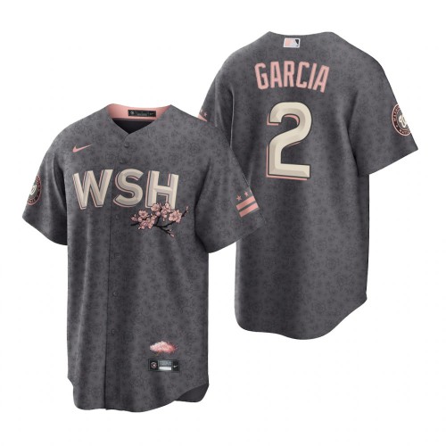 Washington Washington Nationals #2 Luis Garcia Men's Gray Game 2022 City Connect Replica Jersey Men's