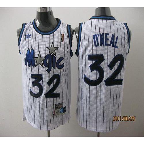 Orlando Magic #32 Shaquille ONeal Stitched White Throwback Jersey Mens