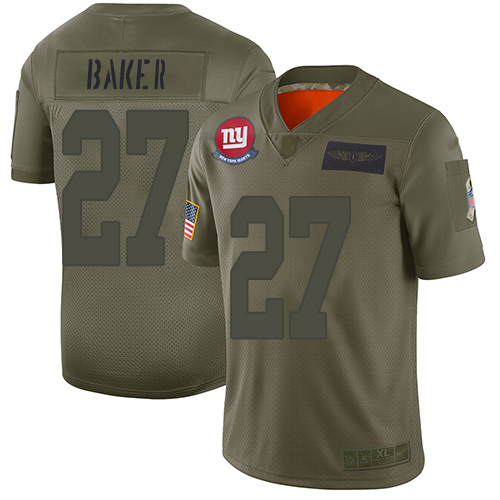 New York Giants #27 Deandre Baker Camo Youth Stitched Limited 2019 Salute to Service Jersey Youth
