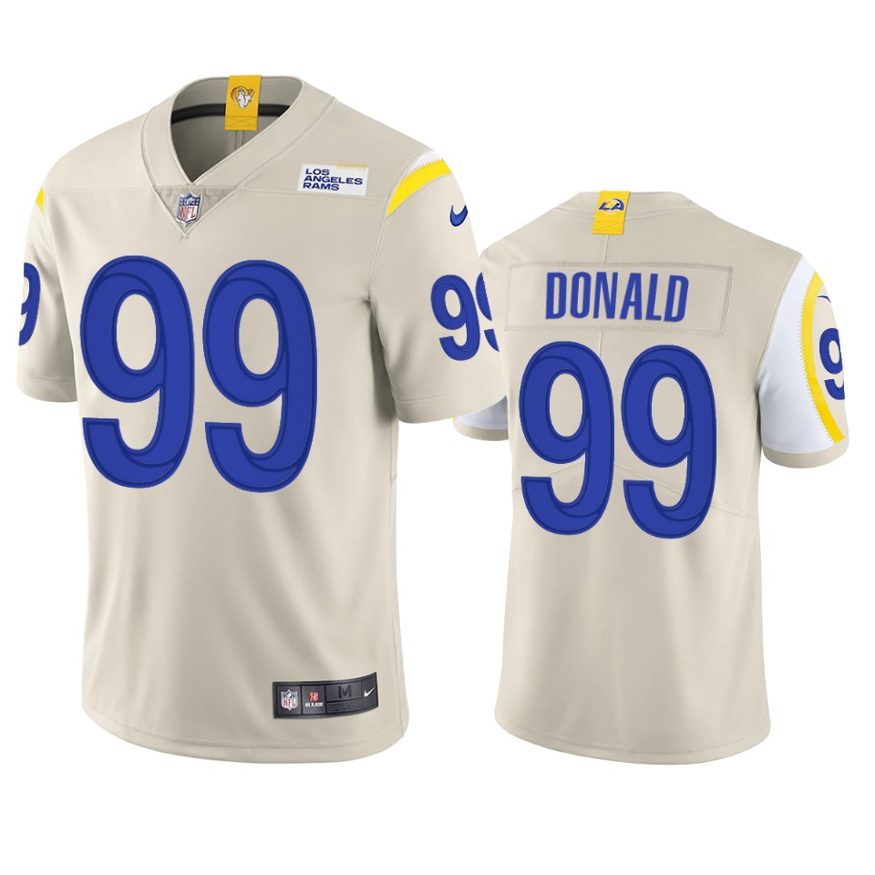 Los Angeles Rams #99 Aaron Donald Men's Vapor Limited Jersey - Bone