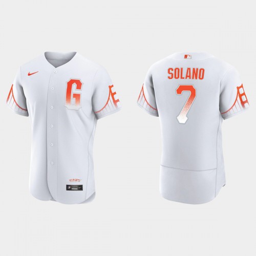 San Francisco San Francisco Giants #7 Donovan Solano Men's 2021 City Connect Authentic White Jersey Men's