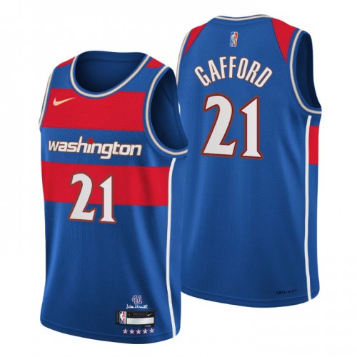 Washington Washington Wizards #21 Daniel Gafford Mens Blue 2021/22 Swingman Jersey - City Edition Mens