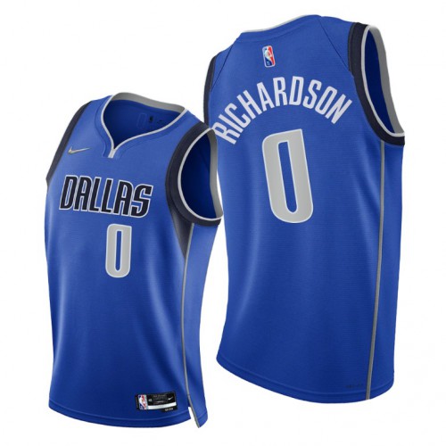Dallas Mavericks #0 Josh Richardson Mens 2021-22 75th Diamond Anniversary Jersey Blue Mens