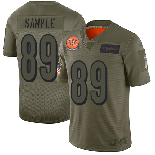 Cincinnati Bengals #89 Drew Sample Camo Men's Stitched Limited 2019 Salute To Service Jersey Men's