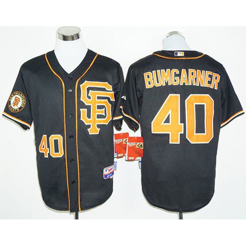 San Francisco Giants #40 Madison Bumgarner Black 2016 Cool Base Stitched Jersey Men's