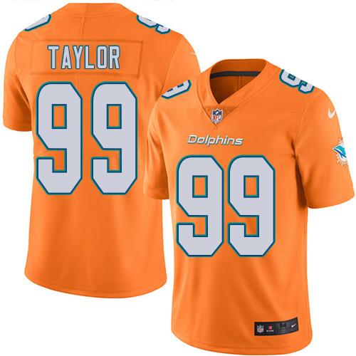 Miami Dolphins #99 Jason Taylor Orange Men's Stitched Limited Rush Jersey Men's