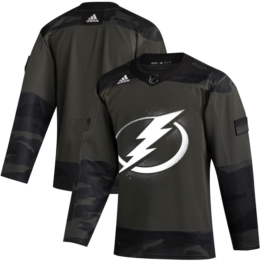 Tampa Bay Lightning Adidas 2019 Veterans Day Authentic Practice Jersey Camo