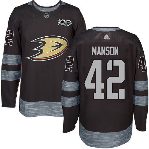 Adidas Anaheim Ducks #42 Josh Manson Black 1917-2017 100th Anniversary Stitched Jersey Men's
