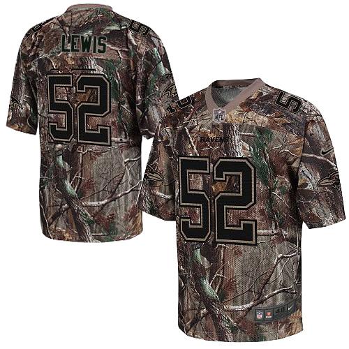 Ravens #52 Ray Lewis Camo Men's Stitched Realtree Elite Jersey