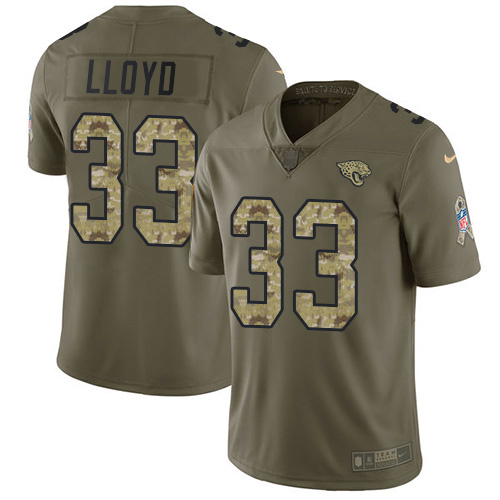 Jaguars #33 Devin Lloyd Olive/Camo Youth Stitched Limited 2017 Salute To Service Jersey