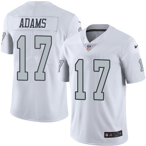 Raiders #17 Davante Adams White Men's Stitched Limited Rush Jersey