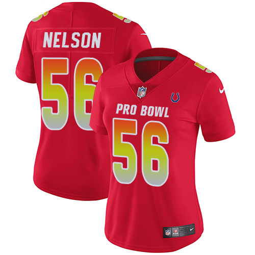 Colts #56 Quenton Nelson Red Women's Stitched Limited AFC 2019 Pro Bowl Jersey