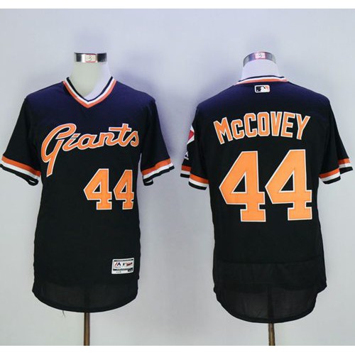 San Francisco Giants #44 Willie McCovey Black Flexbase Authentic Collection Cooperstown Stitched Jersey Men's