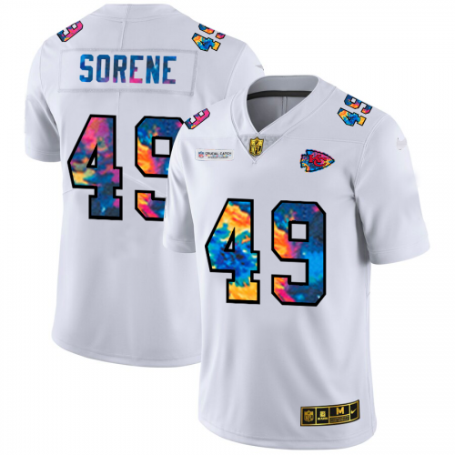 Kansas City Kansas City Chiefs #49 Daniel Sorensen Men's White Multi-Color 2020 Crucial Catch Limited Jersey Men's