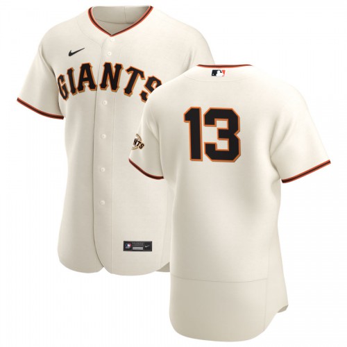 San Francisco San Francisco Giants #13 Austin Slater Men's Cream Home 2020 Authentic Player Jersey Men's