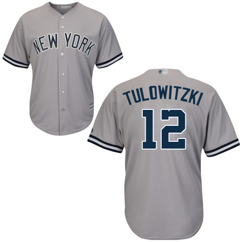 New York Yankees #12 Troy Tulowitzki Grey Cool Base Stitched Youth Jersey Youth